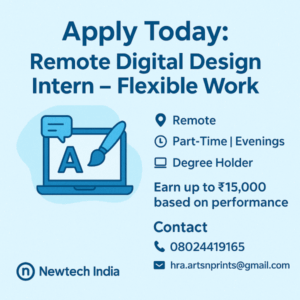 Newtech India welcomes Freshers as video Editor near Yeshwanthpur